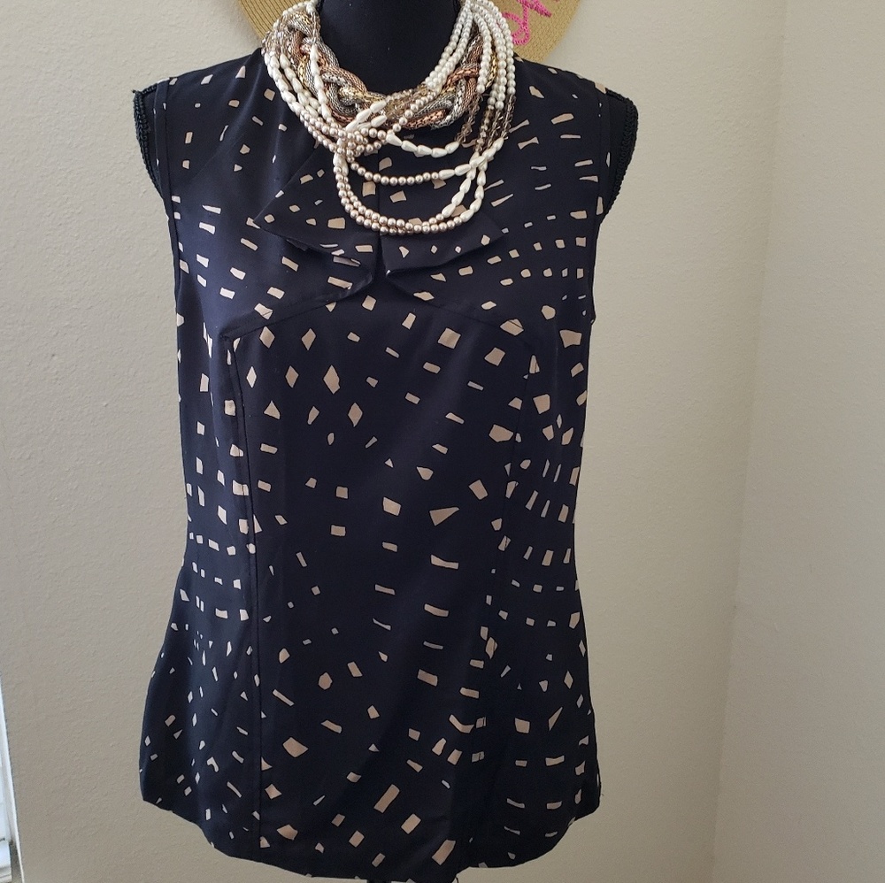 Trina Turk Black Silk Sleeveless Top